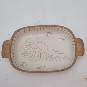 Glidden Parker Casserole 163 Lid Feather Pattern 2 qt Serving Tray Vtg 1950s MCM